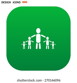 kids silhouette family. icon. vector design