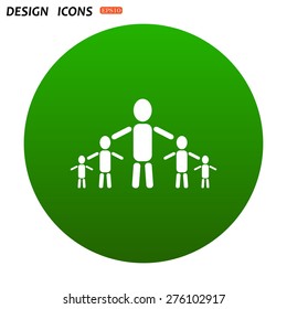 kids silhouette family. icon. vector design