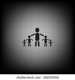 kids silhouette family. icon. vector design