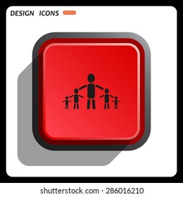 kids silhouette family. icon. vector design
