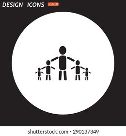 kids silhouette family. icon. vector design