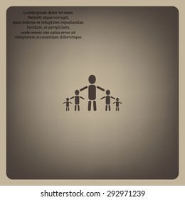kids silhouette family. icon. vector design