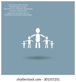 kids silhouette family. icon. vector design