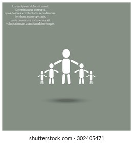 kids silhouette family. icon. vector design