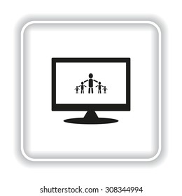kids silhouette family. icon. vector design