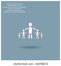 kids silhouette family. icon. vector design