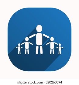 kids silhouette family. icon. vector design