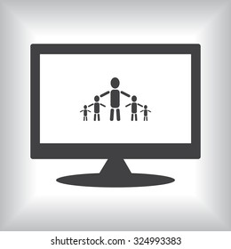 kids silhouette family. icon. vector design
