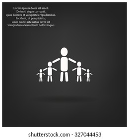 kids silhouette family. icon. vector design