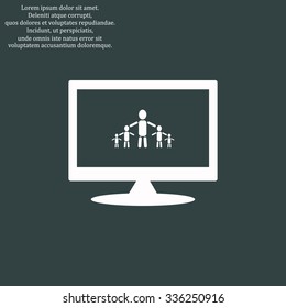 kids silhouette family. icon. vector design