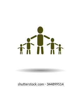 kids silhouette family. icon. vector design
