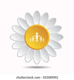kids silhouette family icon, vector illustration. Flat design style