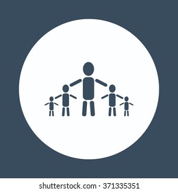 kids silhouette family icon, vector illustration. Flat design style