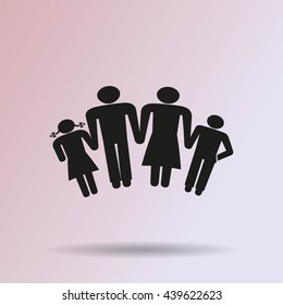 kids silhouette family. icon. vector design
