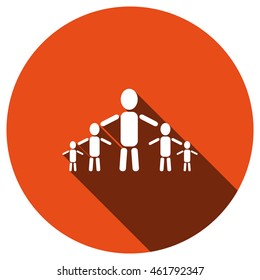 kids silhouette family Icon, vector, icon flat