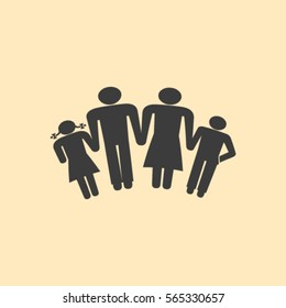 kids silhouette family. icon. vector design