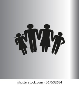 kids silhouette family. icon. vector design