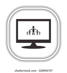 kids silhouette family.  Modern design flat style icon