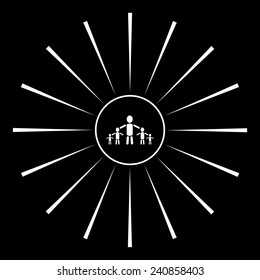 kids silhouette family, vector, EPS 10