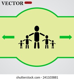kids silhouette family ,  vector, EPS 10
