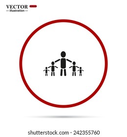 kids silhouette family , vector, EPS 10