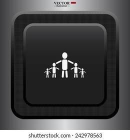 kids silhouette family , vector illustration, EPS 10