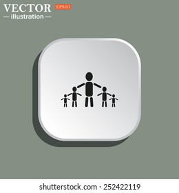 kids silhouette family , vector illustration, EPS 10