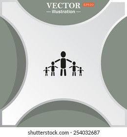 kids silhouette family , vector illustration, EPS 10