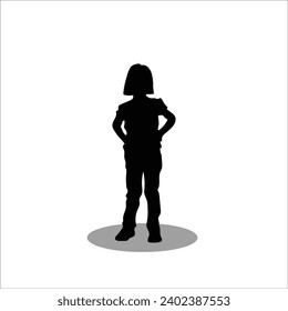 Kids silhouette stock vector illustration