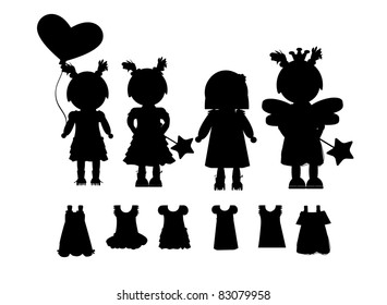 Kids silhouettes vector