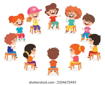 Kids Sitting In Circle And Playing