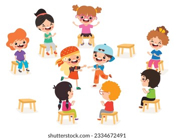 Kinder, die im Kreis sitzen und spielen