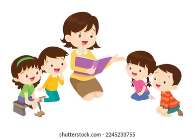 Kids sitting on stacks of books and reading.Boy and girls learning or studying.children with Back to School Concept education.Pupils holding textbooks and school Earth Globe icon model 