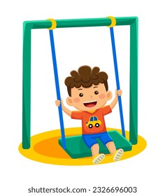 niños sentados en un columpio en ilustración vectorial