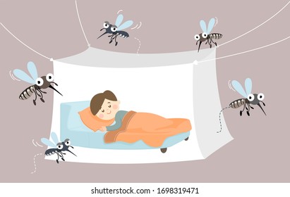 Kids Sleep And Anti Mosquito Vector     