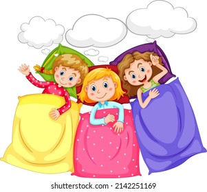 A kids sleeping with speech bubble illustration