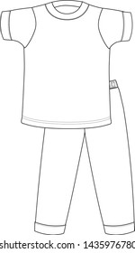 kids sleepwear vector template illustration