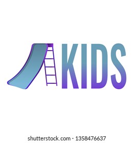 Kids slide logo. Cartoon of kids slide vector logo for web design isolated on white background