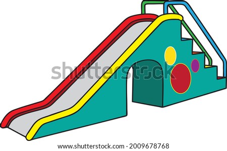 kids slide vector illustration isolated on white background