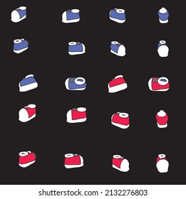 kids sneakers side views vector,best for character design.