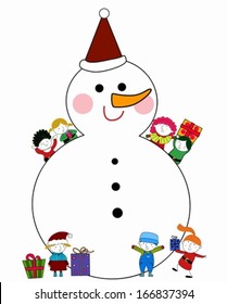 Kids and Snowman