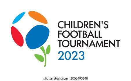 Kids soccer tournament logo. A soccer ball in the form of a growing flower