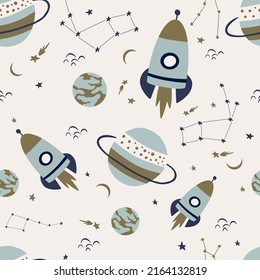 El vector textil espacial infantil es un patrón de repetición sin fisuras.