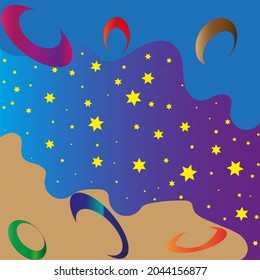  Kids  Space Vector Illustration Design Set.Flat style template with Stars in Outer space.Dream.Fantasy.EPS10