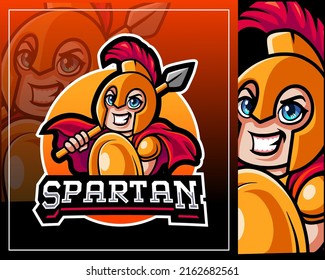 kids spartan mascot . esport logo design