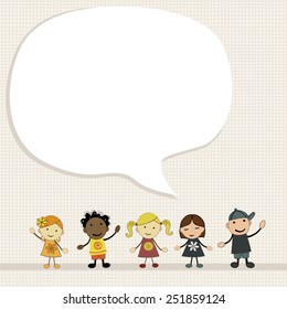 Kids with speech bubble 