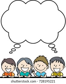 kids with speech bubble border