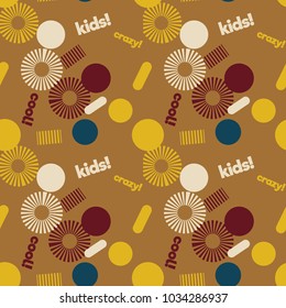 Kids spiral graphic creative pattern. Digital design for print, fabric, fashion or presentation.