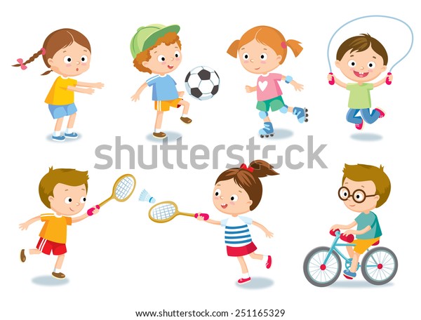 Kids Sport Stock Vector (Royalty Free) 251165329 | Shutterstock