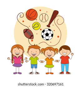 kids sports design, vector illustration eps10 graphic 